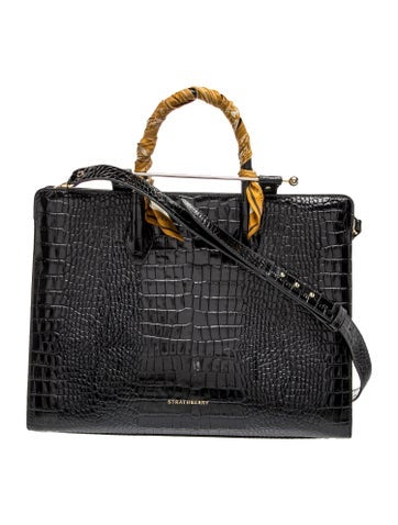 Embossed Leather Top Handle Bag