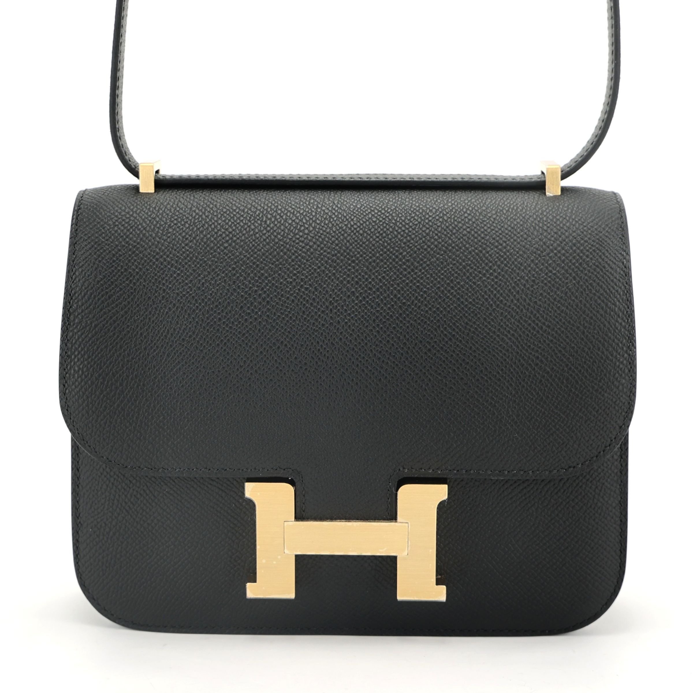 Hermes Brand New ( Rank N ) HERMÈS Constance Mini Noir (89) Epsom Brushed Gold hardware K (2025)