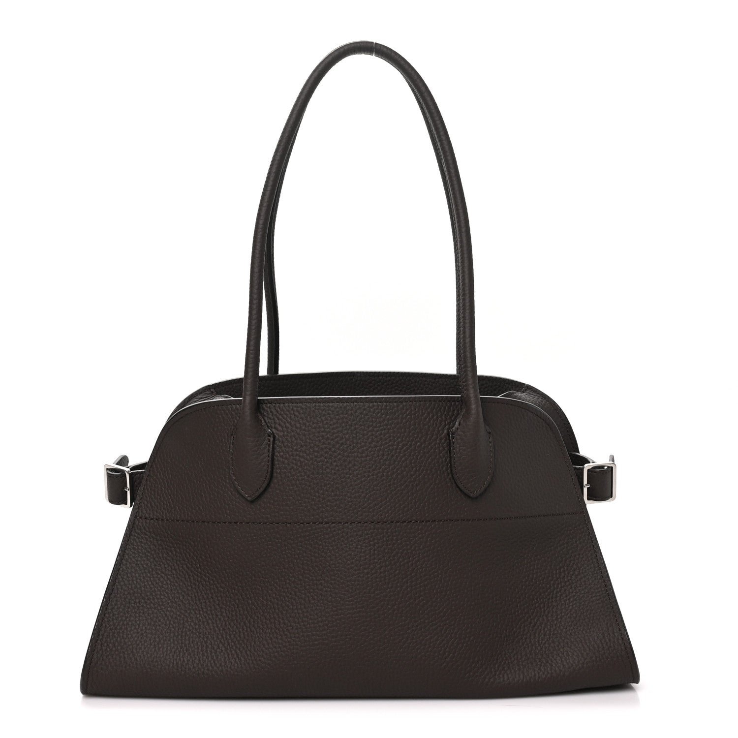 The Row Matte Grained Calfskin Margaux Shoulder 12 Deep Brown