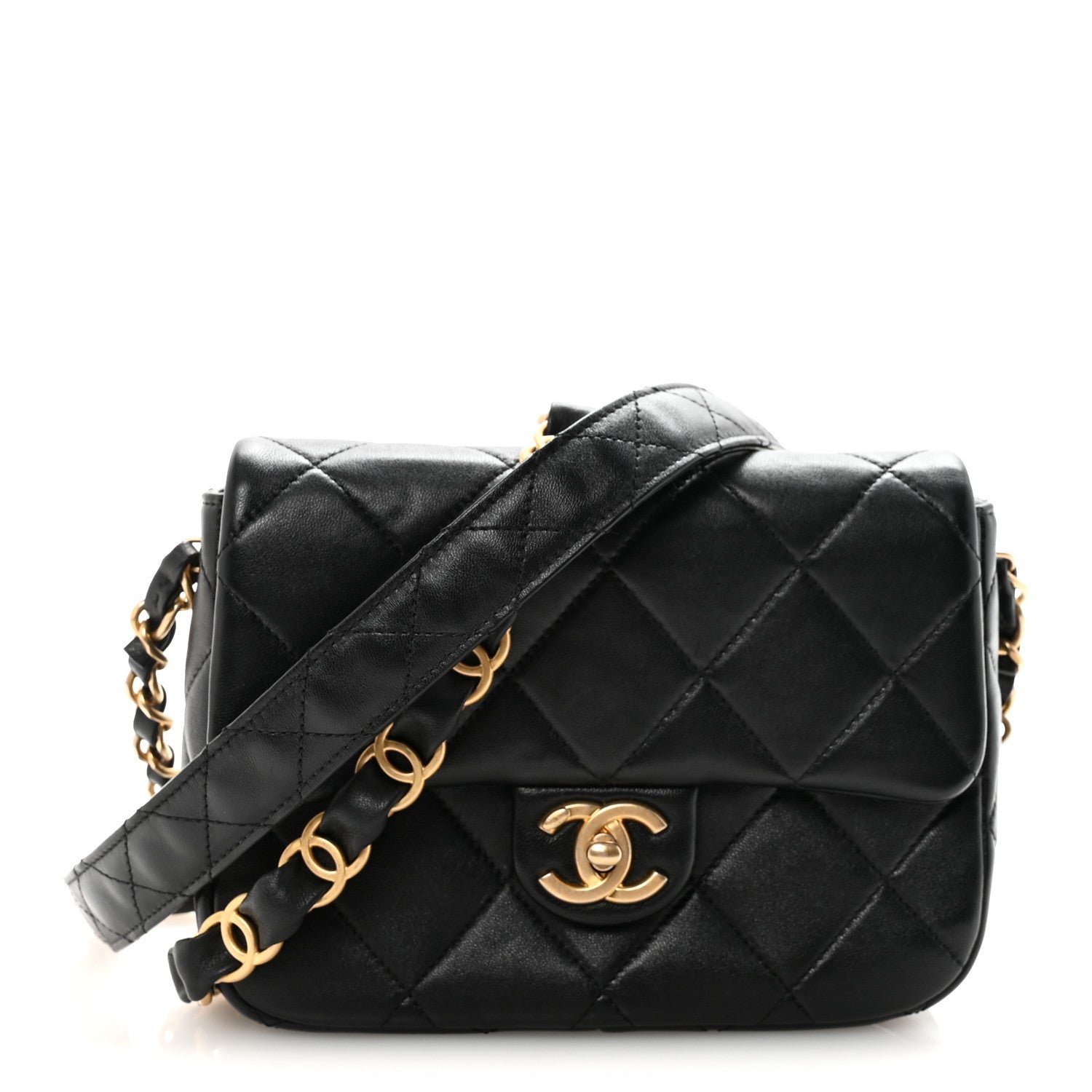 Chanel Chanel Lambskin Quilted Small CC Links Flap Black