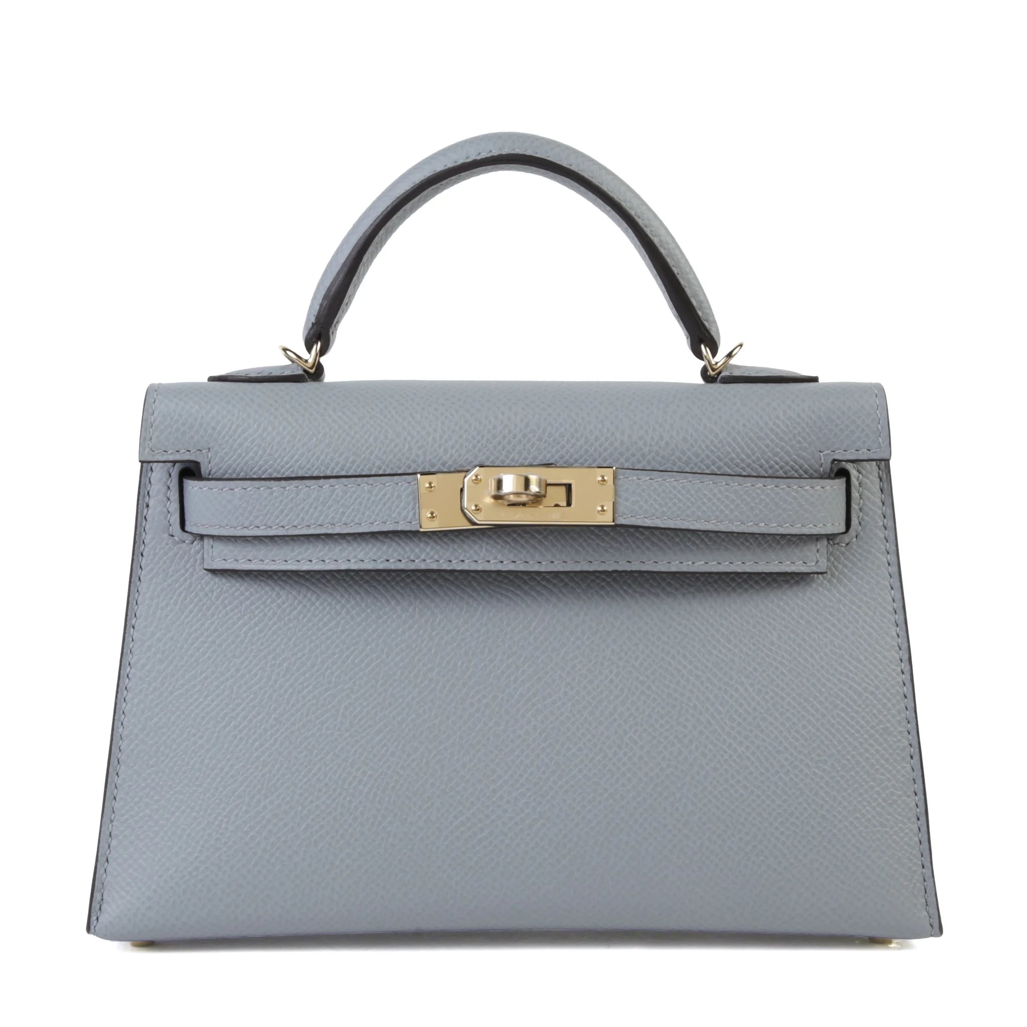 Brand New ( Rank N ) HERMÈS Mini Kelly II Gris Pantin (P0) Epsom Permabrass hardware G (2026)