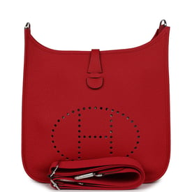 Hermes Hermes Evelyne III PM Vermillion Clemence Palladium Hardware