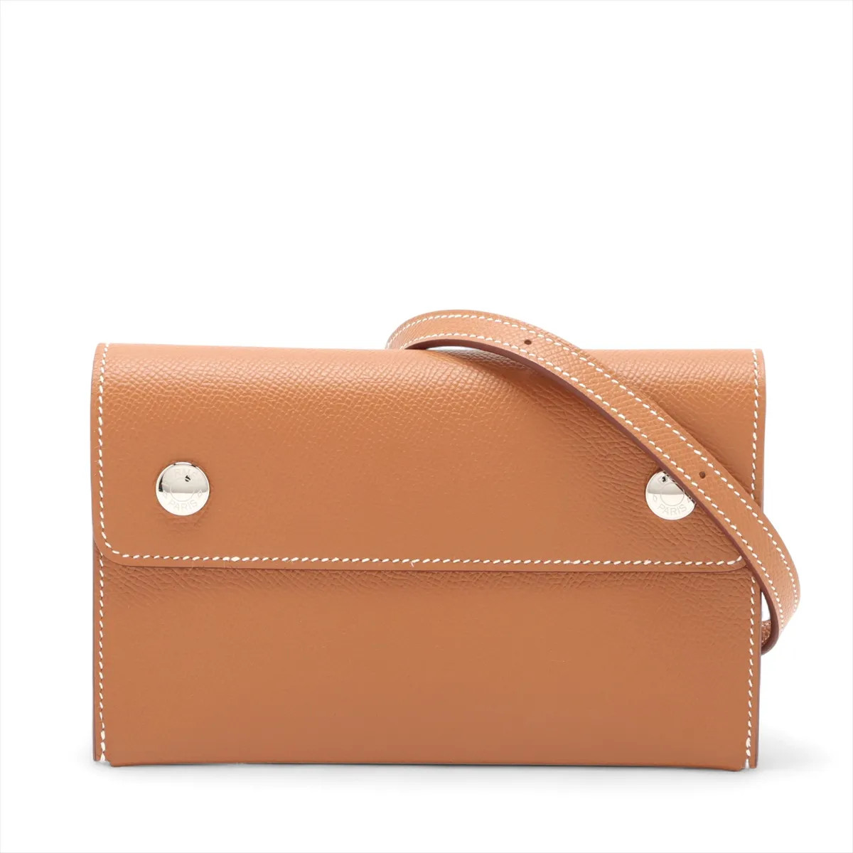 Hermès Hermès snap Togo Veau Epsom Gold Silver Metal Fittings