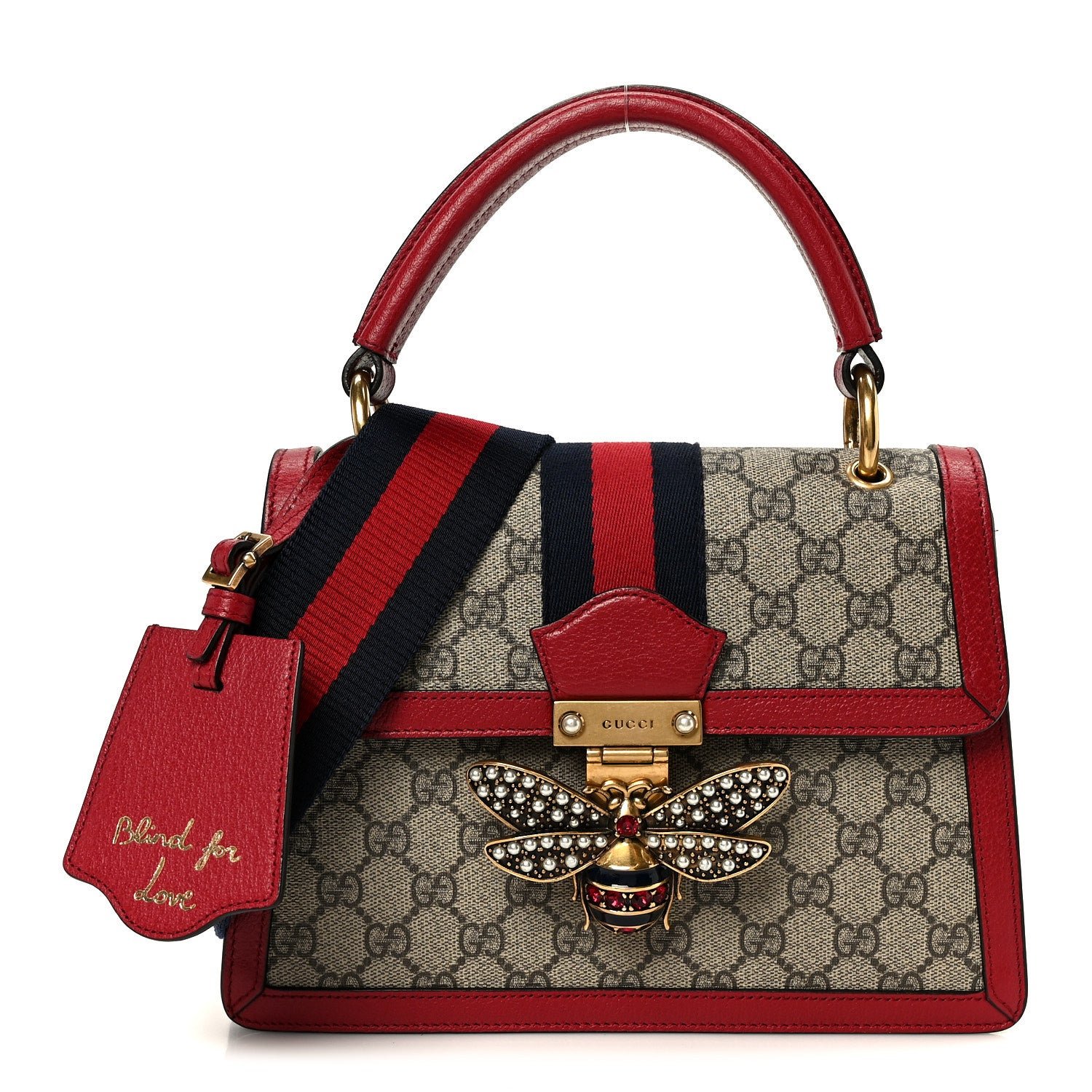 Gucci GG Supreme Monogram Small Queen Margaret Top Handle Bag Red
