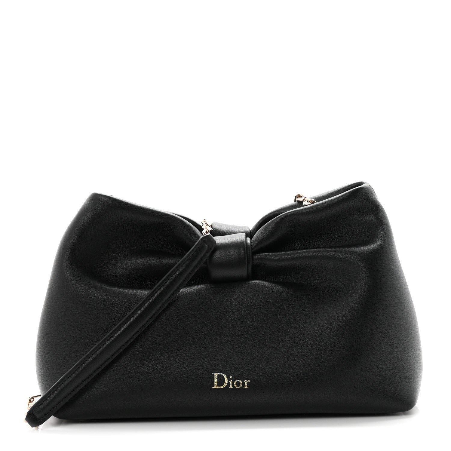 Christian Dior Lambskin Small Bow Bag Black