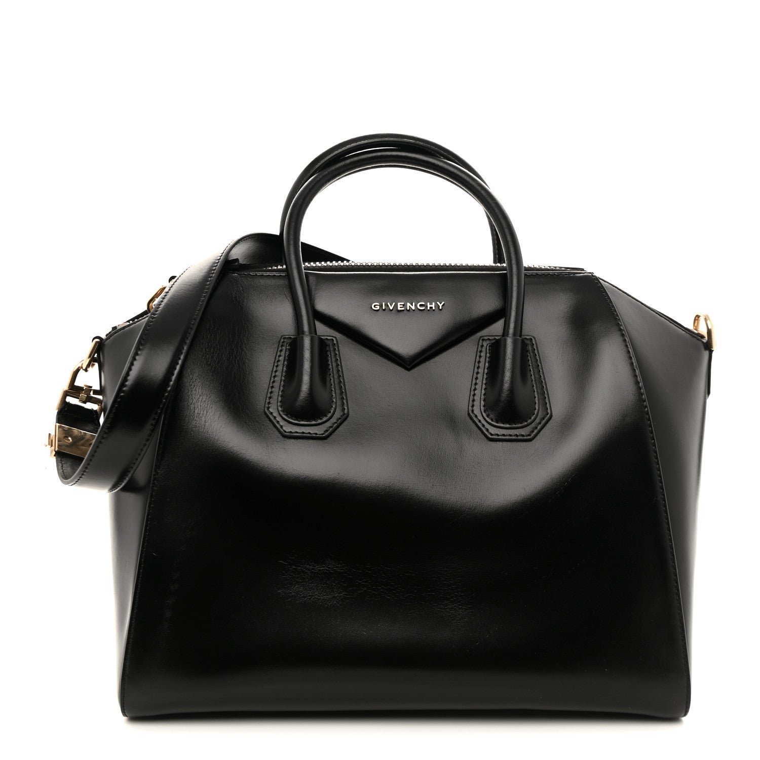 Givenchy Shiny Lord Calfskin Medium Antigona Black