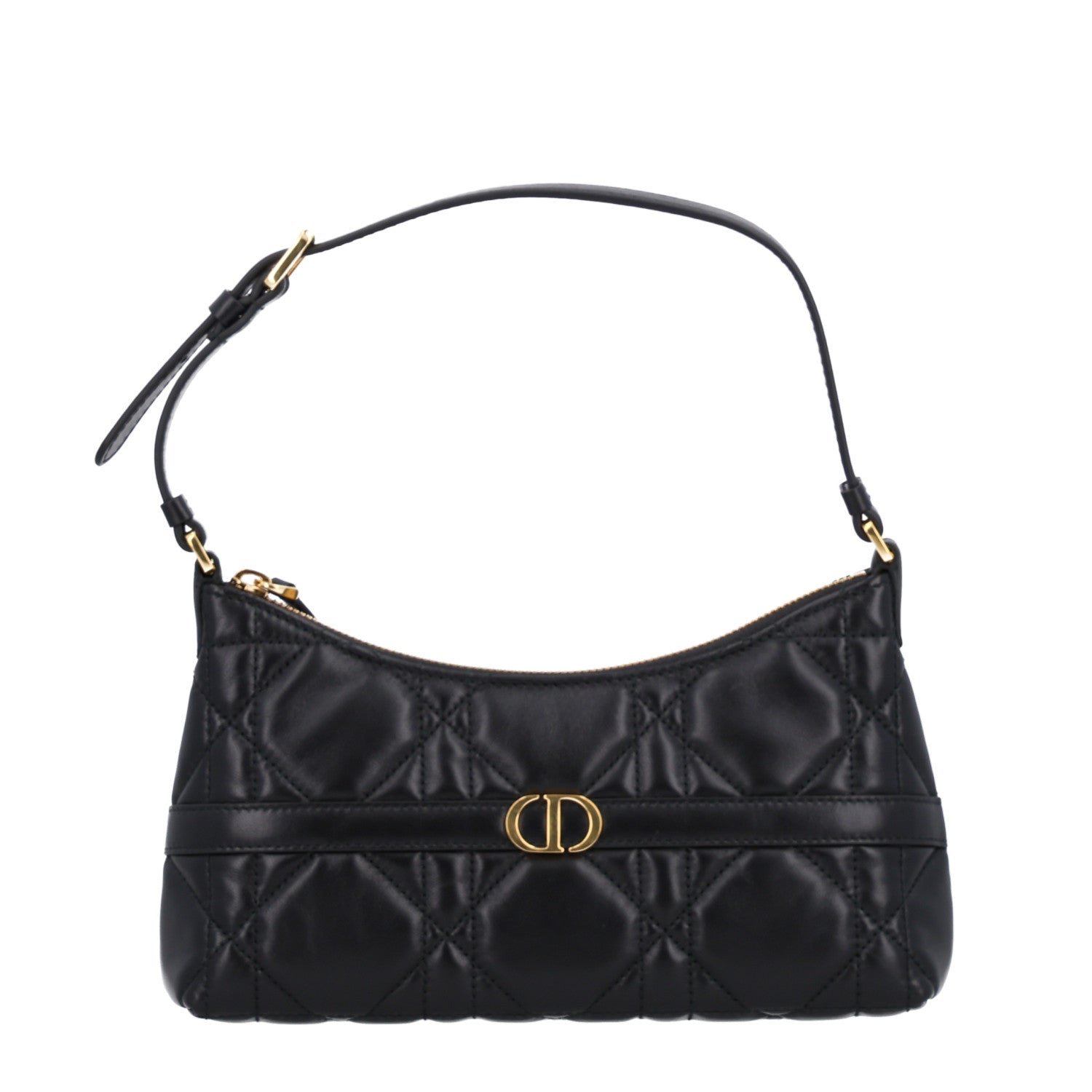Christian Dior Calfskin Macrocannage Miss Caro Mini Hobo Bag Black