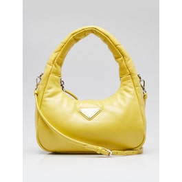 Prada Yellow Soft Nappa Leather Mini Hobo Bag - 1BA384
