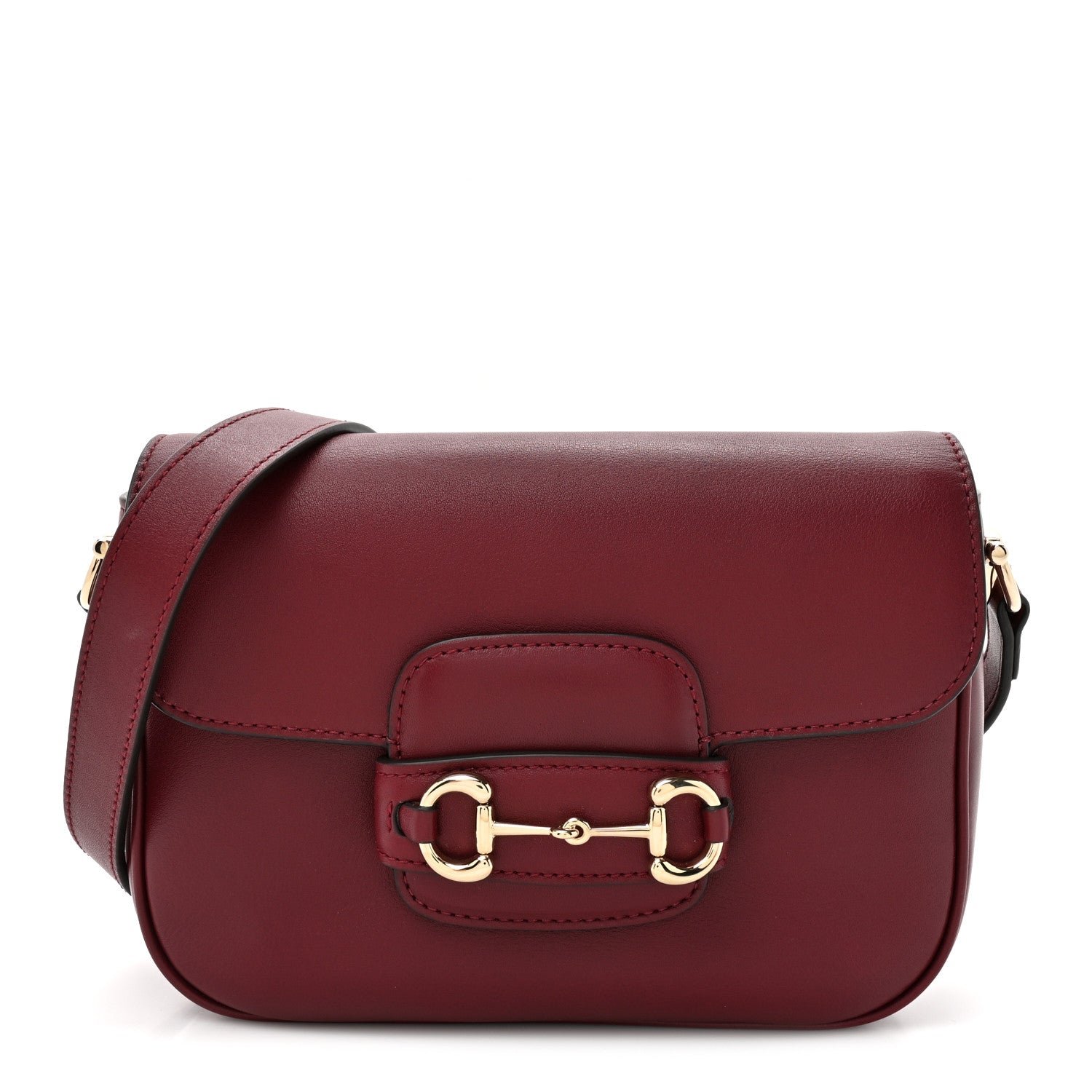 Gucci Arabella Calfskin Horsebit 1955 Shoulder Bag Rosso Ancora