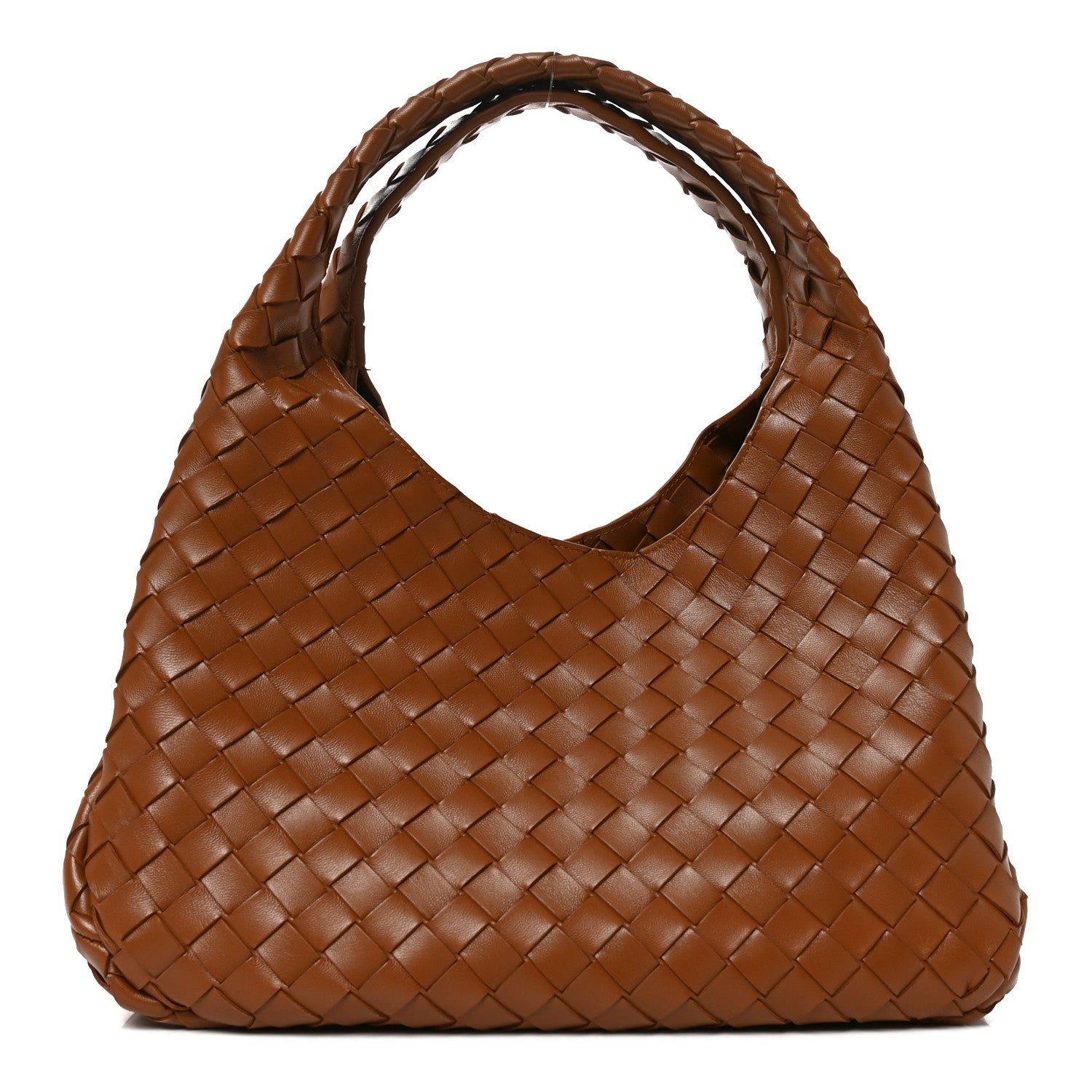 Bottega Veneta Nappa Intrecciato Medium Campana Shoulder Bag Tannin