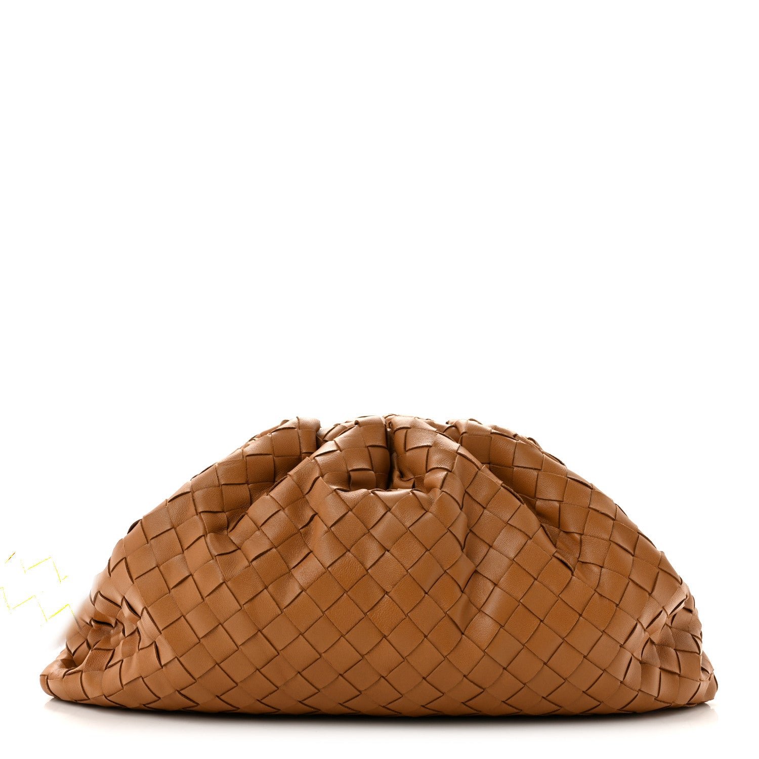 Bottega Veneta Nappa Maxi Intrecciato The Pouch Oversized Clutch Caramel