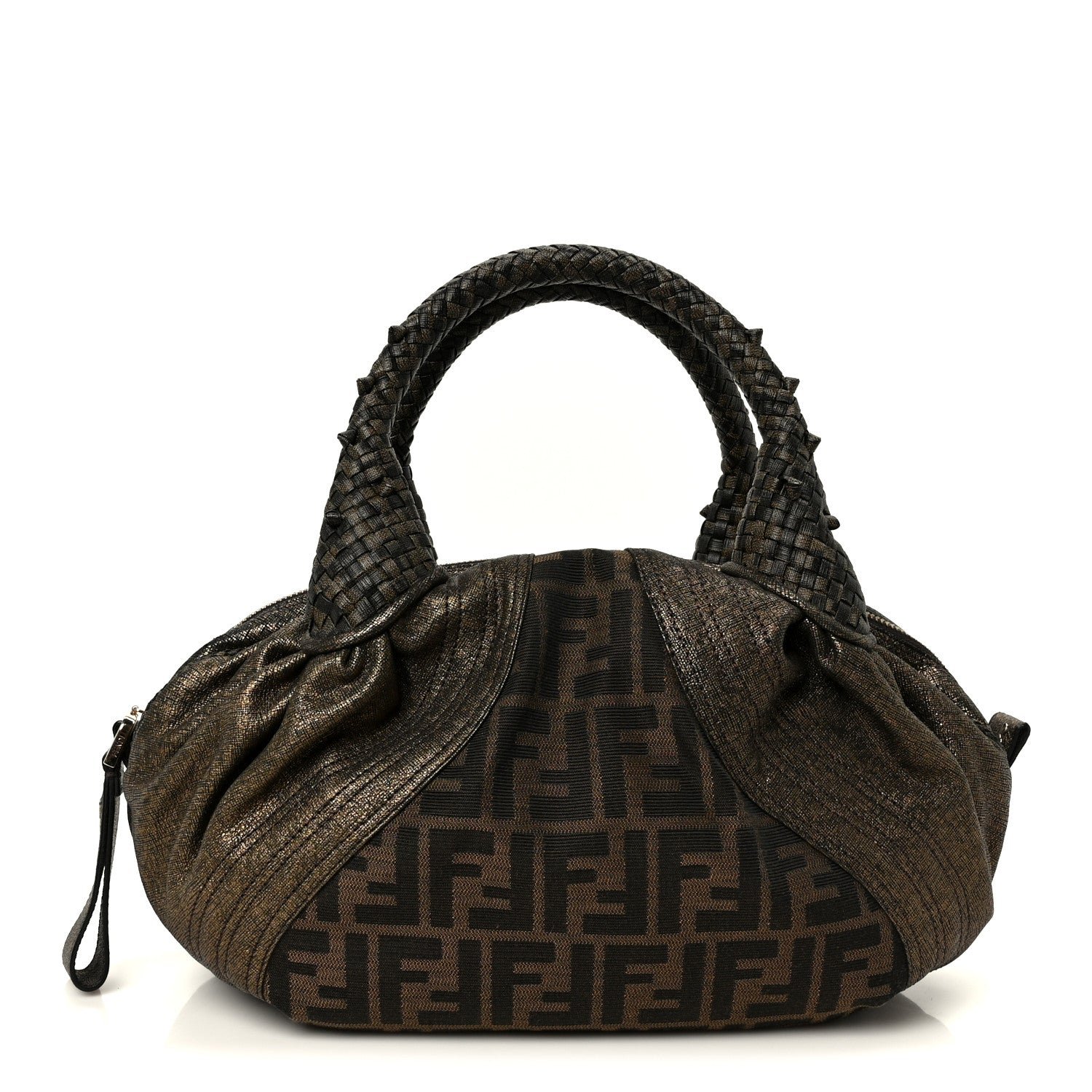 Fendi Zucca Nappa Nuvolata Vitello Tortuga Spy Bowler Tobacco Moro