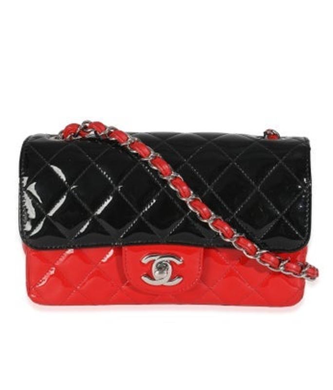 Chanel Rectangular Mini Patent Bicolor Flap Bag