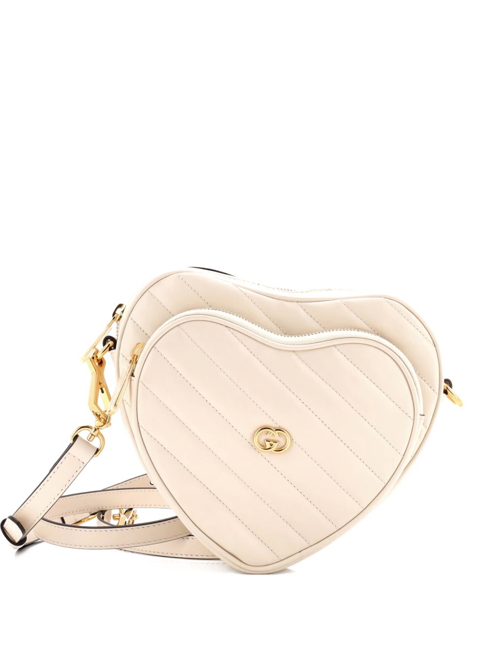 Interlocking G Heart Diagonal Quilted Leather Mini shoulder bag