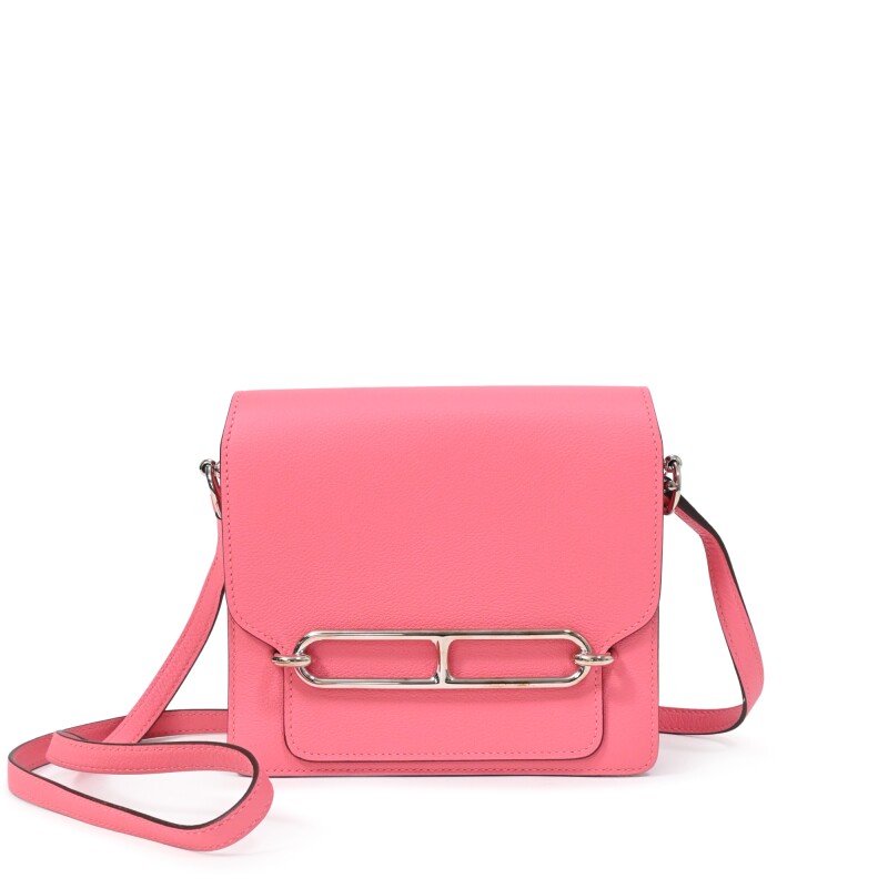 Hermes Rose d'Été Evercolor Mini Roulis 18 Palladium Hardware, 2018