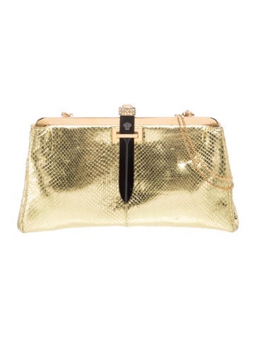 Embossed Leather Evening Bag