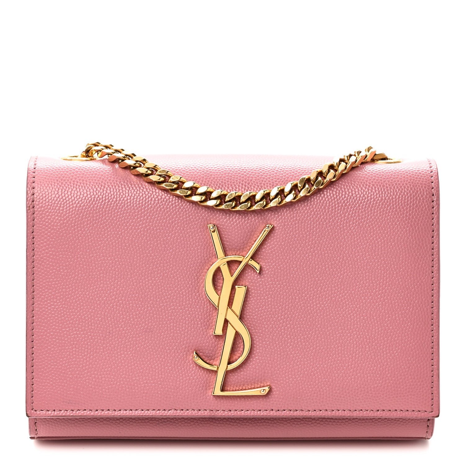 Saint Laurent Grain De Poudre Small Monogram Kate Satchel Old Rose