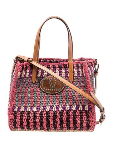Valentino Vlogo Raffia Tote