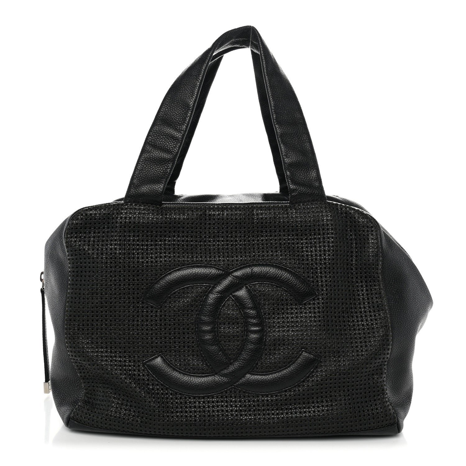 Chanel Leather Perforated Bowler Black