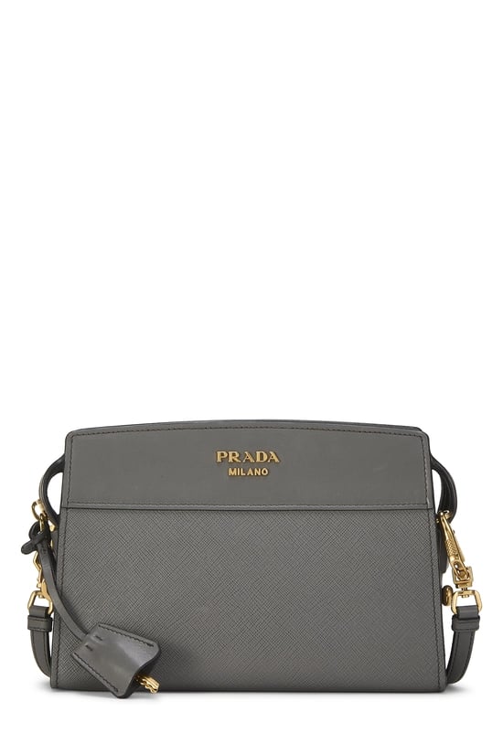 Grey Saffiano Esplanade Crossbody