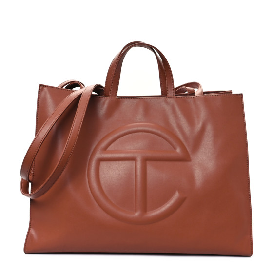 Telfar Vegan Leather Large Shopping Bag Tan