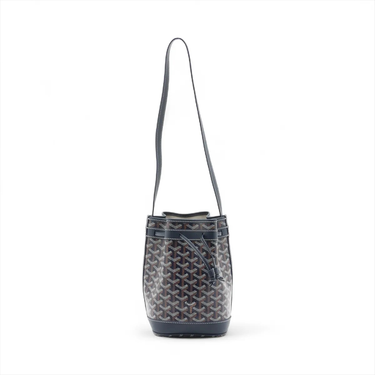 Goyard Petit Flo PVCx leather Shoulder bag Navy Blue