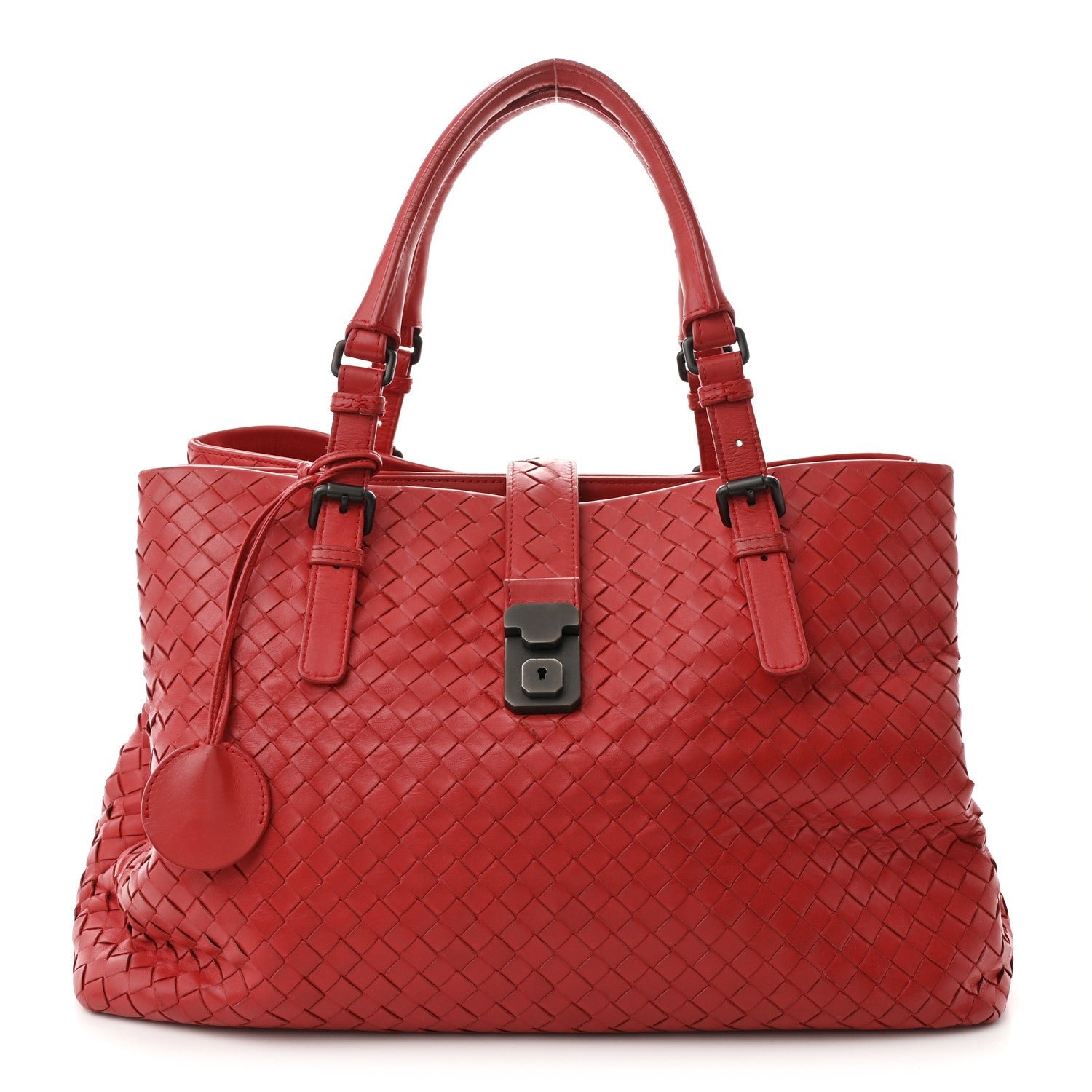 Bottega Veneta Light Calf Intrecciato Medium Roma Fraise