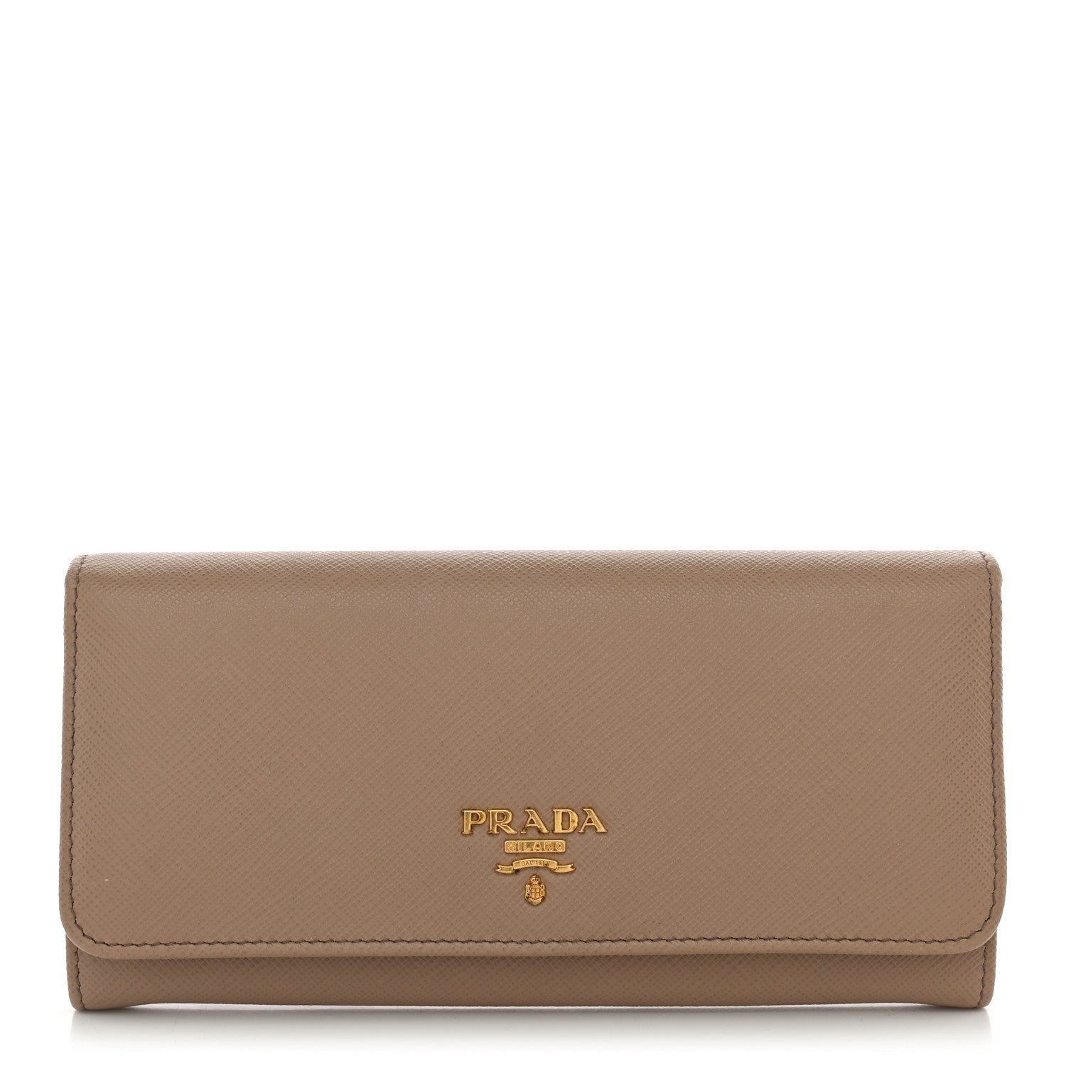 Prada Saffiano Metal Continental Flap Wallet Cammeo