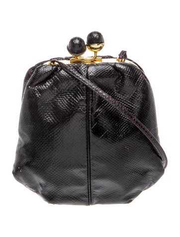 Embossed Leather Evening Bag