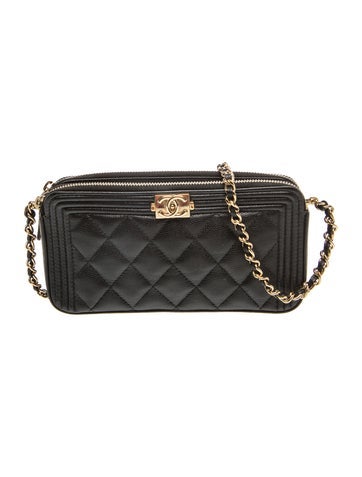 Boy Double Zip Clutch w/Chain