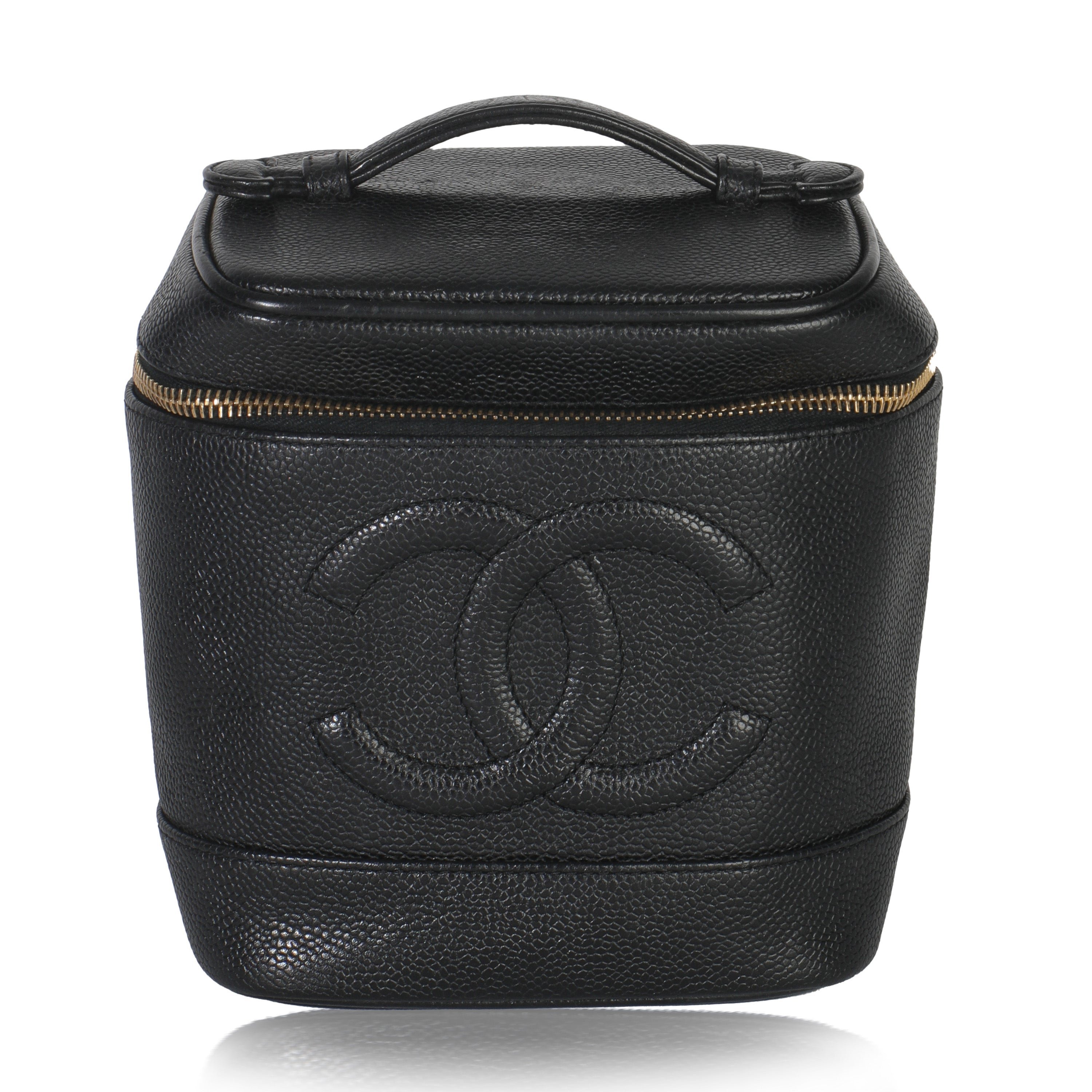 Chanel Vintage Black Caviar CC Vanity Case