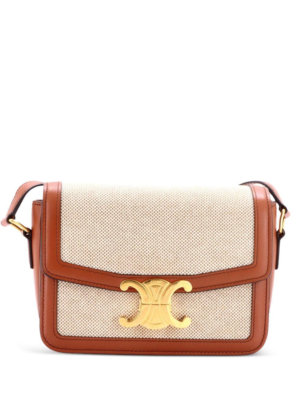 Triomphe Shoulder Bag Canvas with Leather Teen crossbody bag