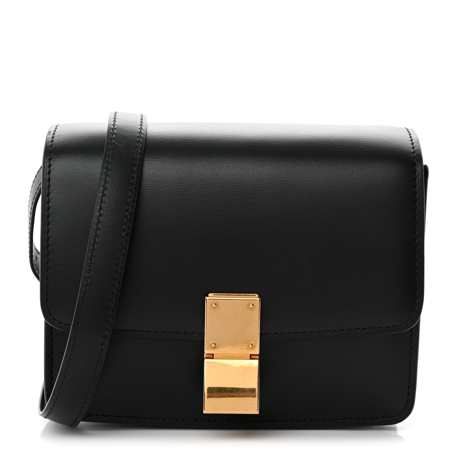 Celine Box Calfskin Small Classic Box Flap Bag Black