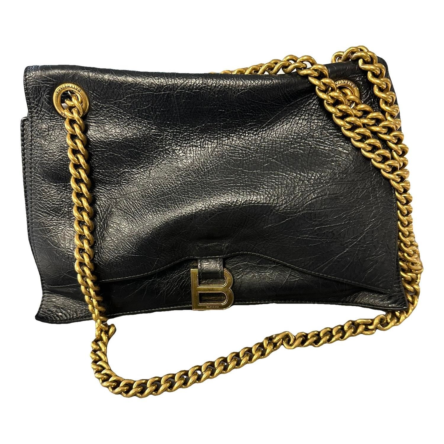 Crush leather handbag