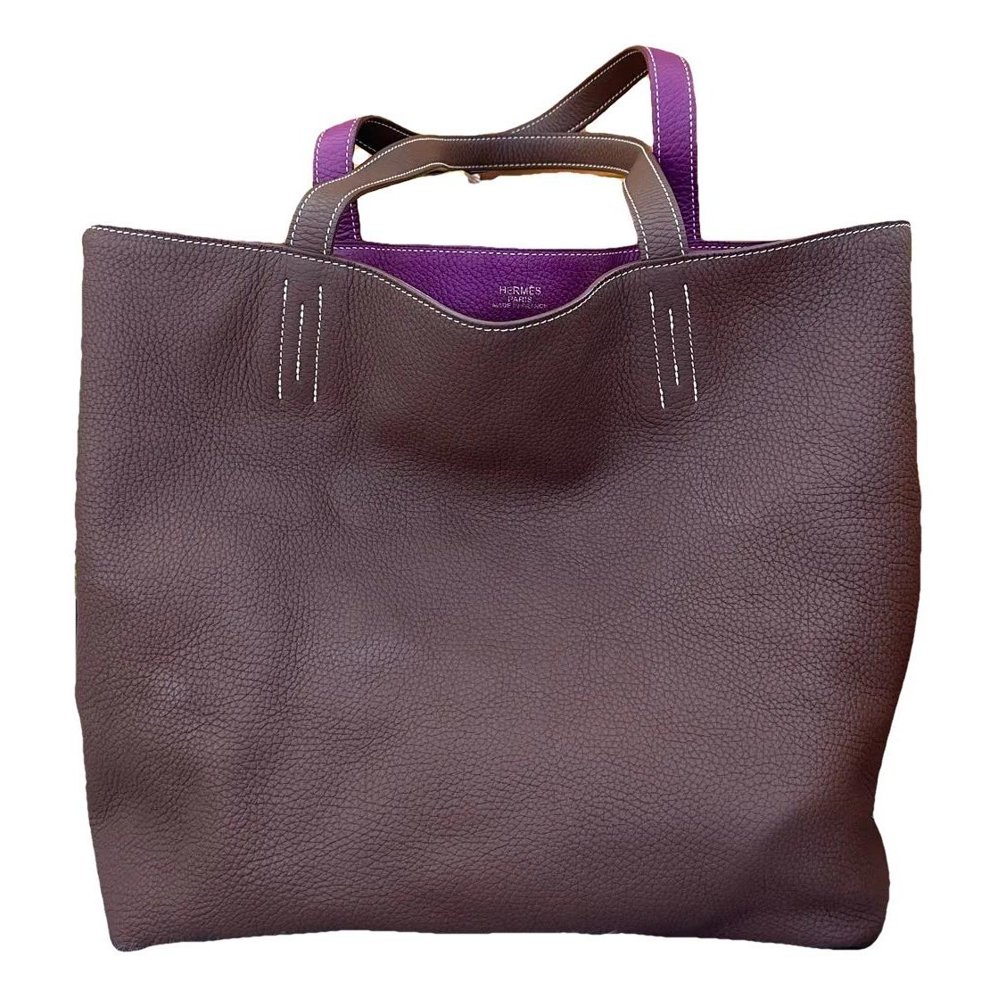 Double sens leather tote