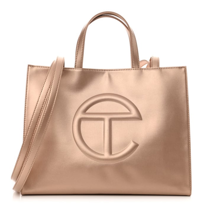 Telfar Metallic Vegan Leather Medium Shopping Bag Copper