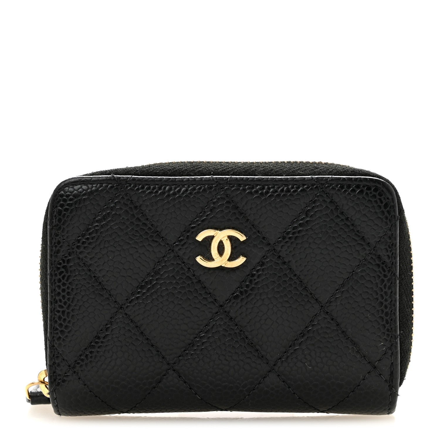 Chanel Caviar Quilted Zip Coin Purse Black