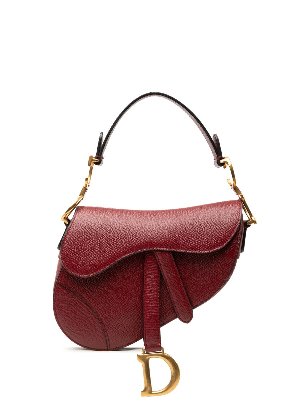 2019 Mini Grained Calfskin Saddle Bag satchel