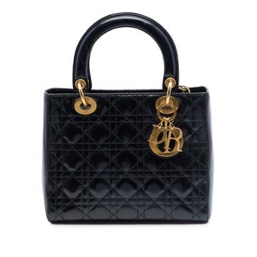Medium Patent Cannage Lady Dior