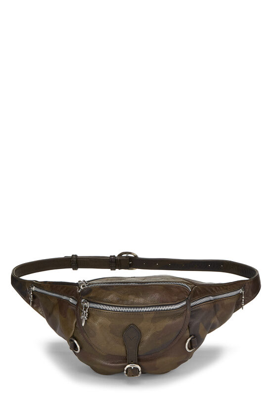 Chrome Hearts Green Camouflage Leather Snat Pack Waist Bag