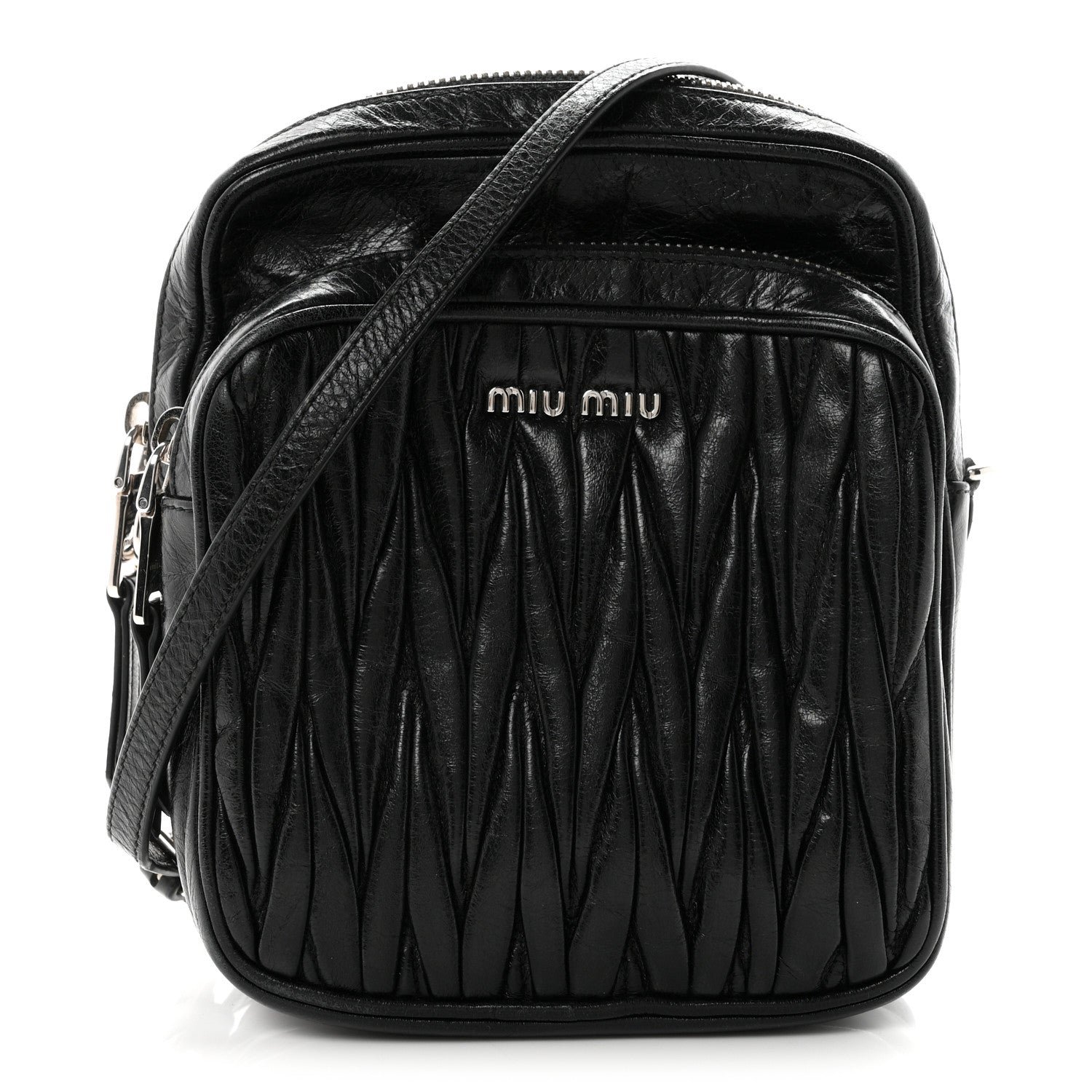 Miu Miu Nappa Matelasse Crossbody Black