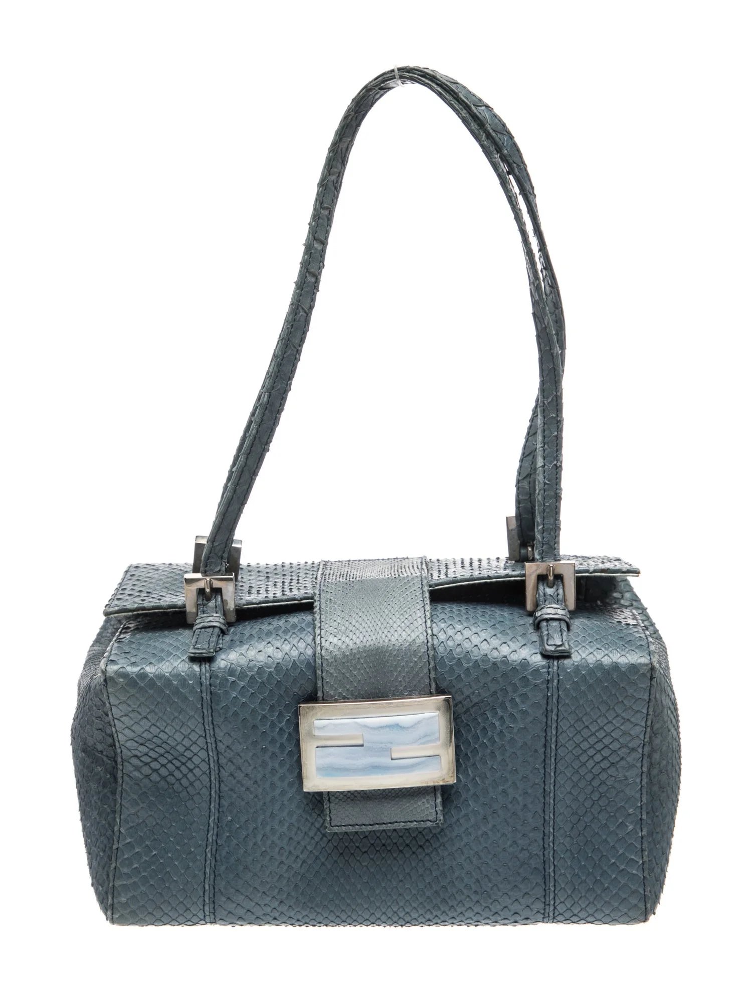 Zucca FF Vintage Python Box Baguette Bag