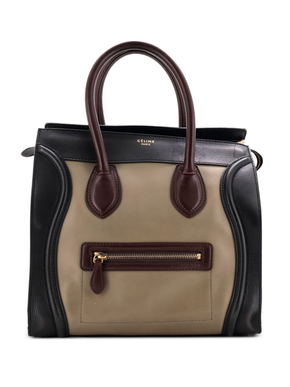 Bicolor Luggage Bag Leather Mini satchel
