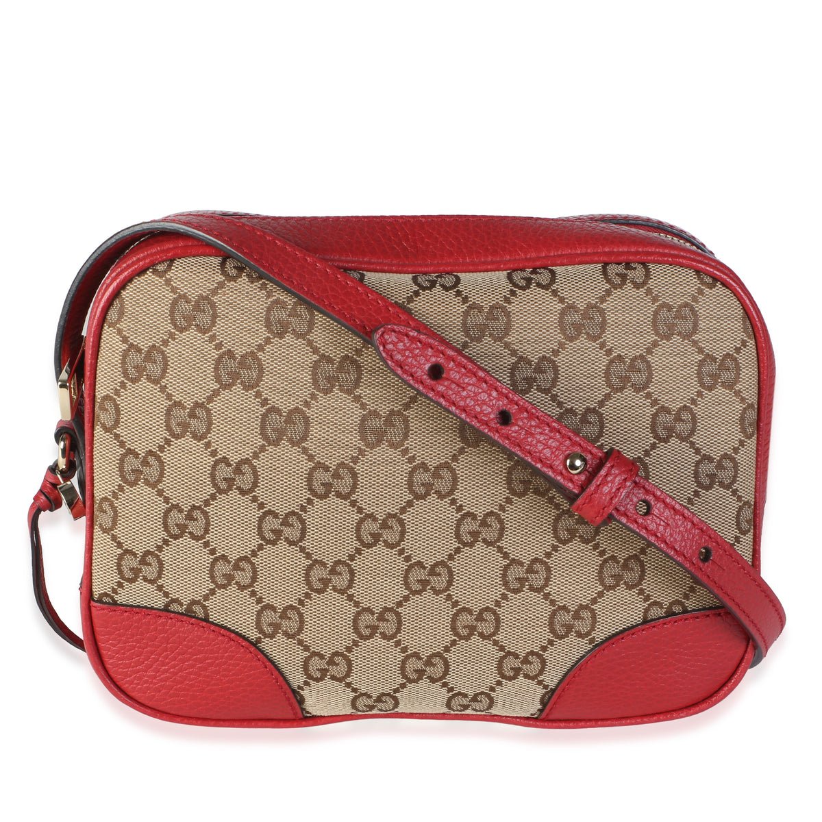 Red Dollar Calfskin Beige GG Canvas Mini Bree Messenger Bag