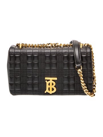 TB Monogram Black Quilted Leather Lola Bag