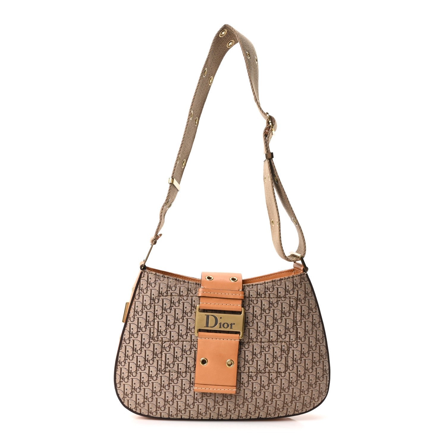 Christian Dior Calfskin Monogram Street Chic Medium Columbus Ave Beige