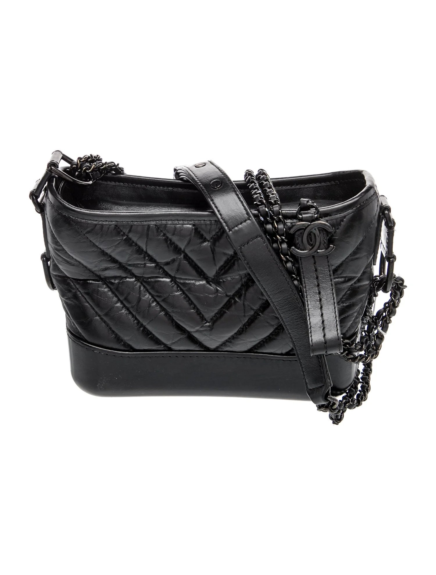 Small So Black Chevron Gabrielle Hobo