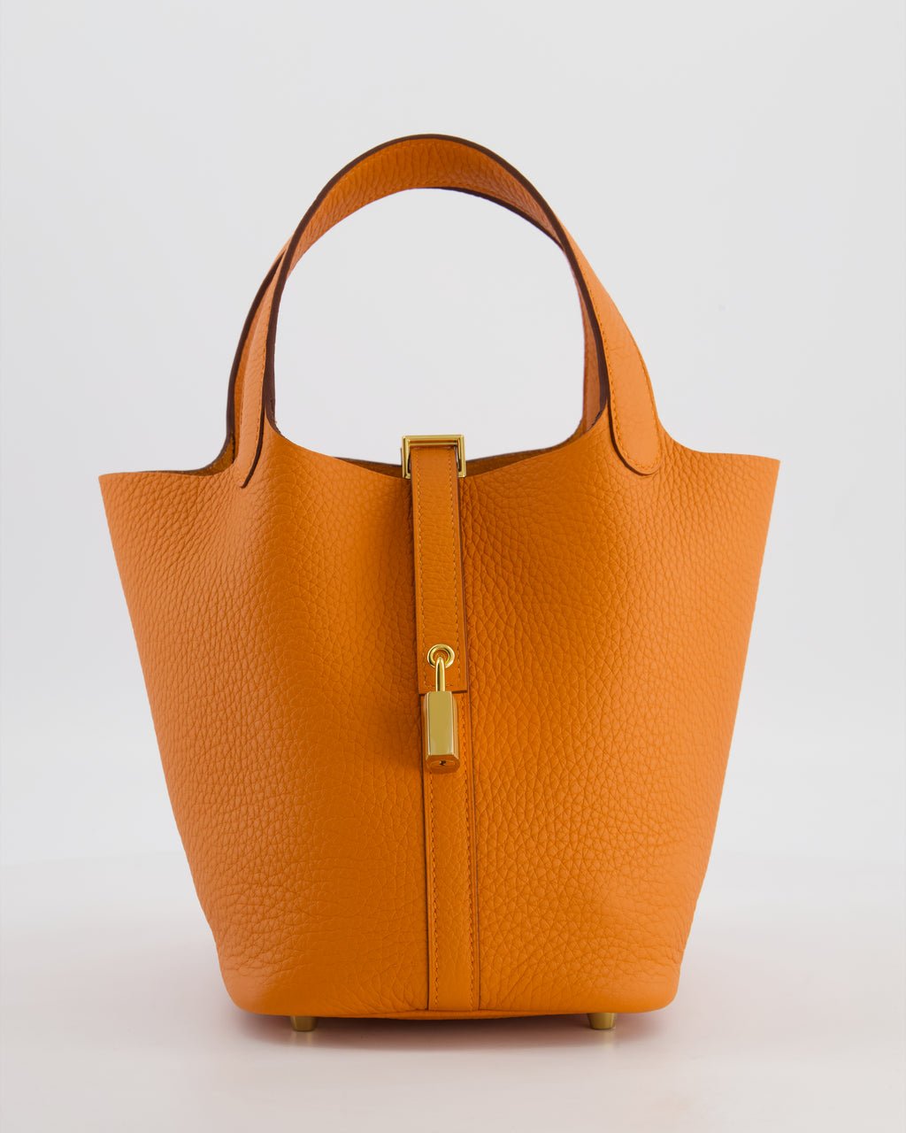 *HOT & RARE* Hermès Picotin Lock 18 Bag in Orange H Taurillon Clemence Leather with Gold Hardware