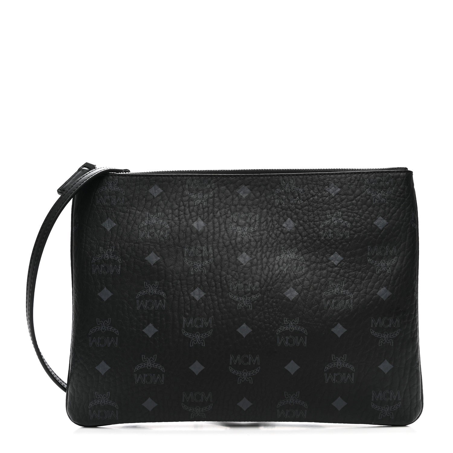 MCM Visetos Medium Crossbody Pouch Black