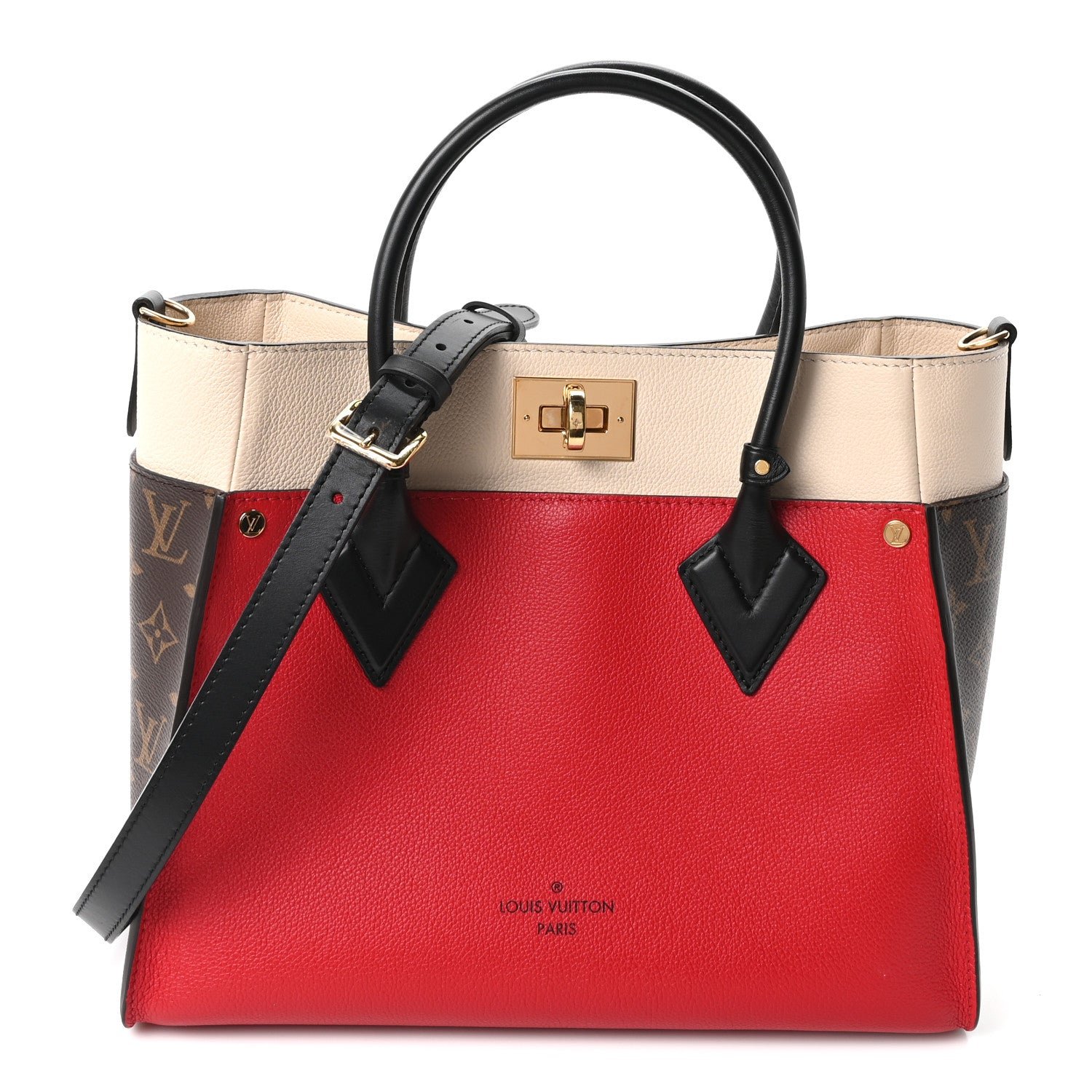 Louis Vuitton Calfskin Monogram On My Side Pirate Red